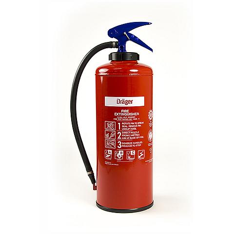 SG00154 Dräger Powder Extinguisher 12 kgs ABC (cartridge) The Dräger powder extinguisher is an all-purpose fire extinguisher and is especially suited for flammable liquids and fires involving flammable gases such as methane, propane, hydrogen, natural gas and many others. Dry powder fire extinguishers are recommended for mixed fire environments because they cover type A, B and C fires.